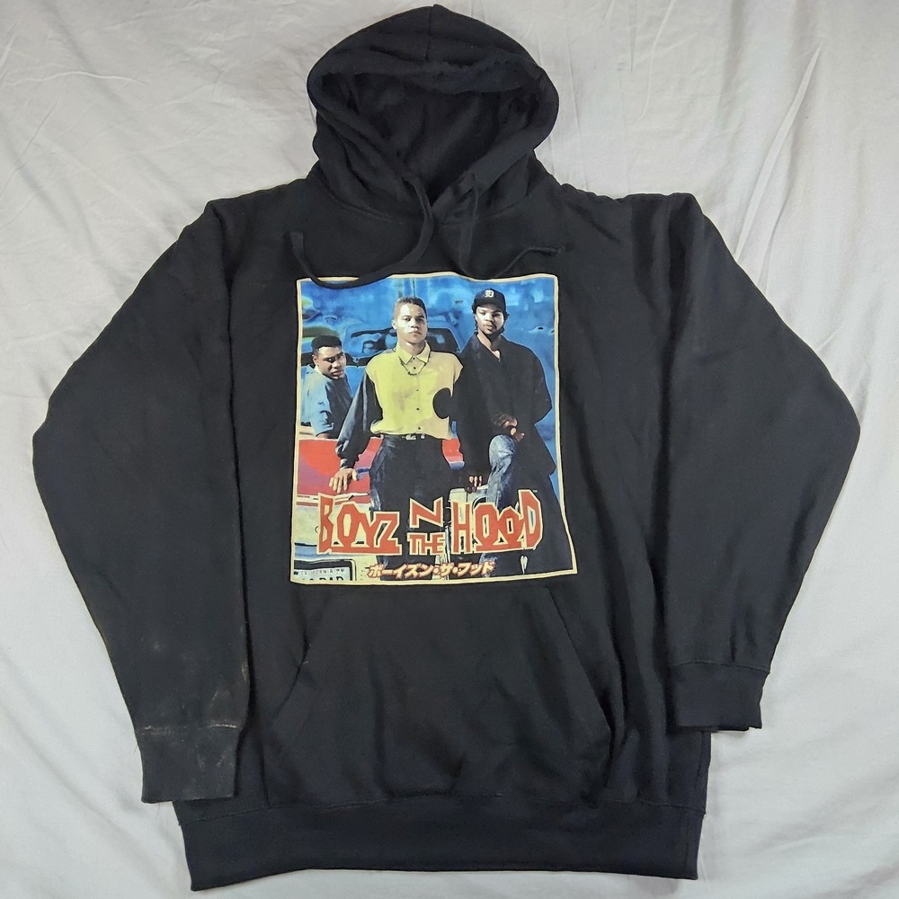 Boyz N The Hood Hoodie Black Men's Large Ice Cube Movie Graphic Pullover Rare